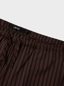LMTD Wide Bukser Kelle Poplin Chocolate Brown Stripes